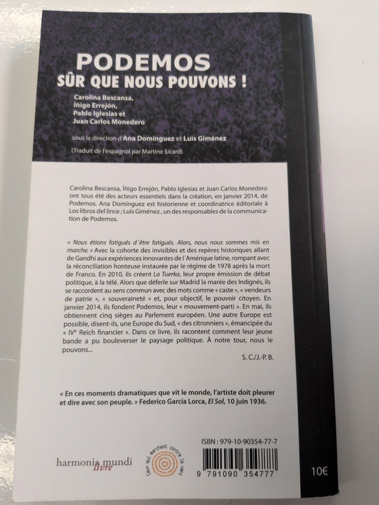 Podemos – Sûr que nous pouvons ! – quatrième de couverture