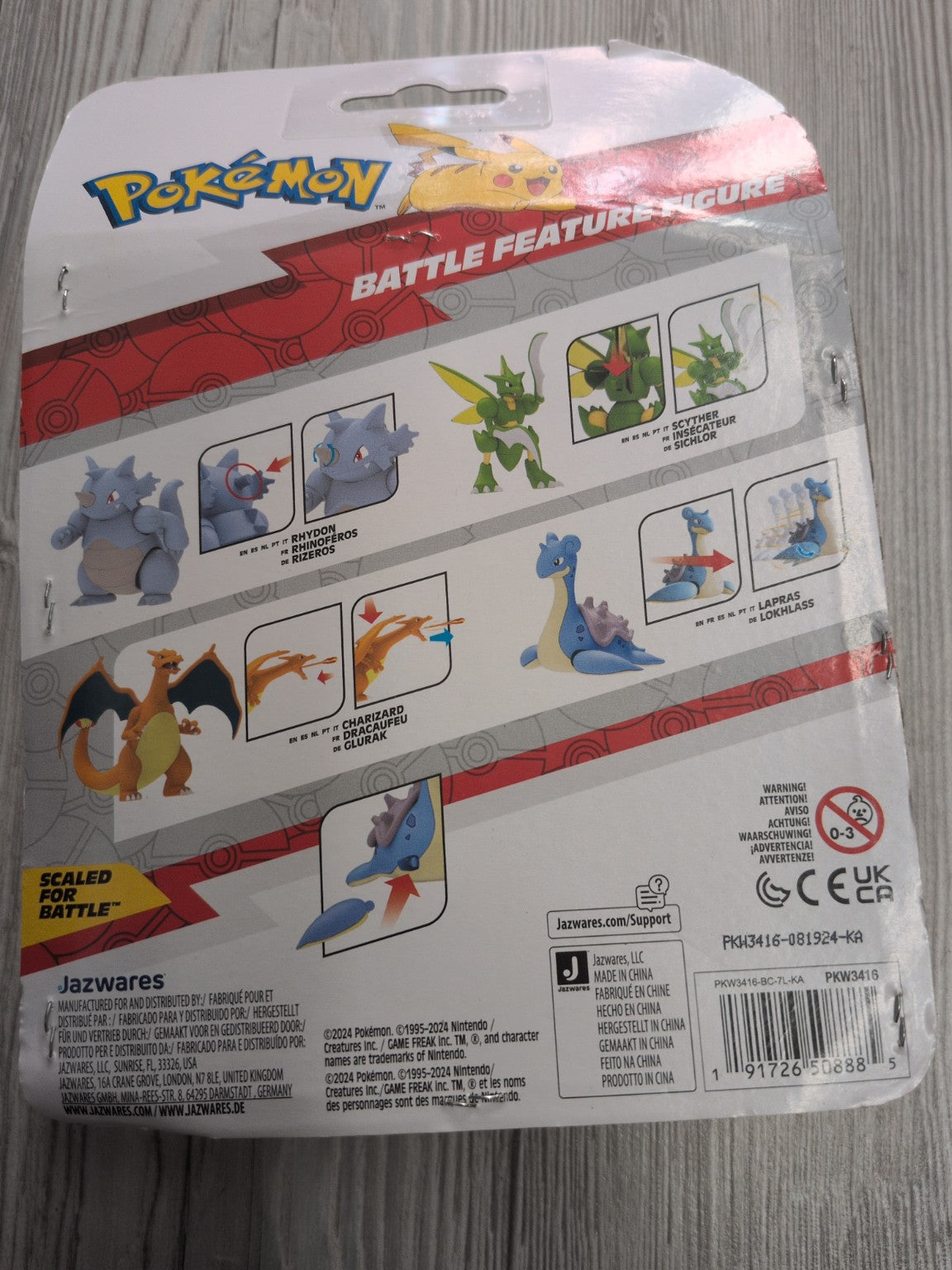 Pokémon Lapras figurine dos de la boîte