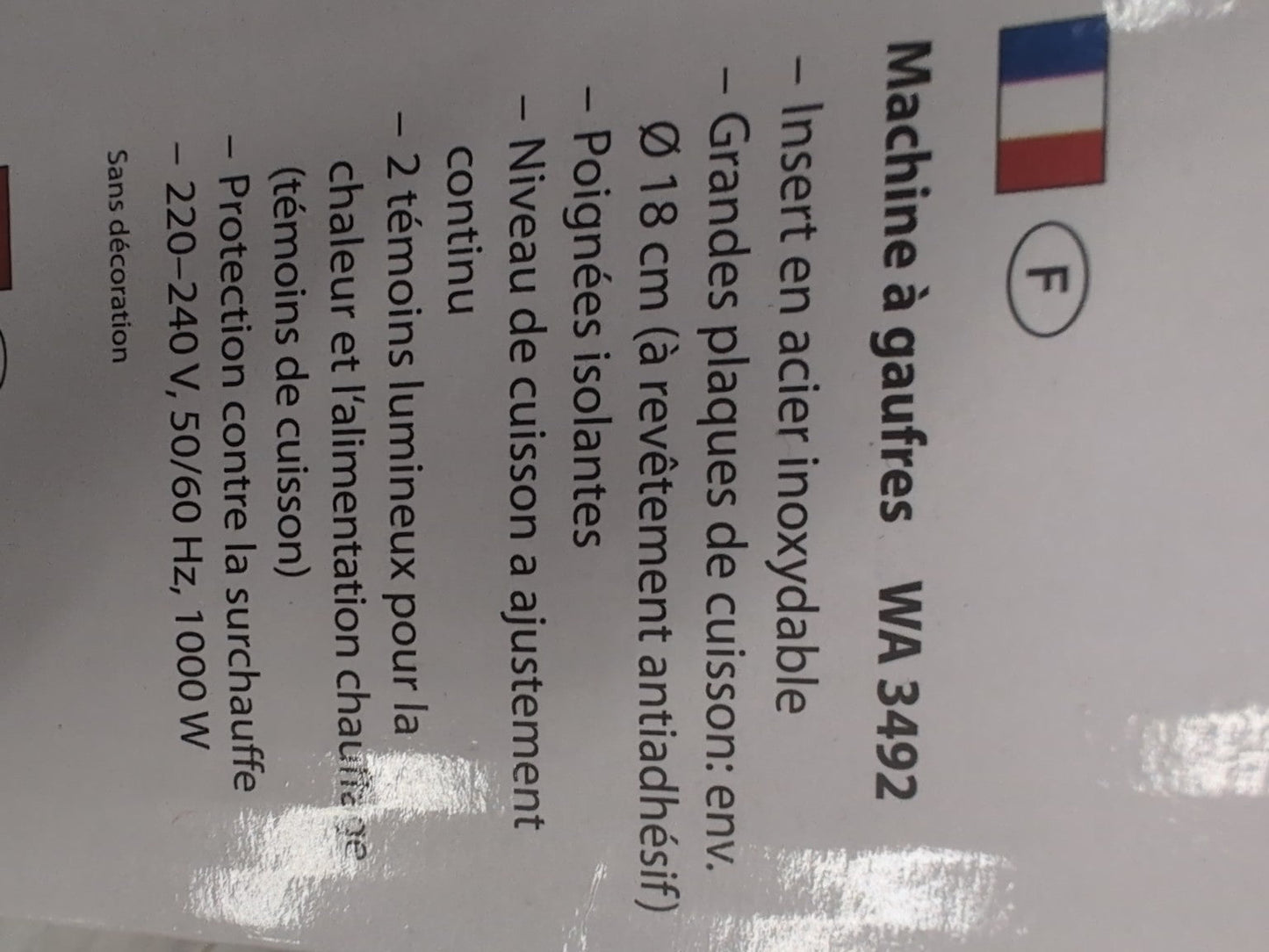 Clatronic WA 3492 gaufrier - caractéristiques