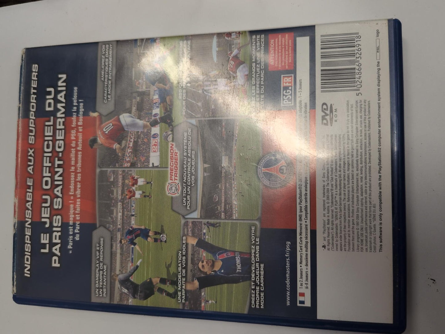 PSG Football 2005 sur PlayStation 2 - face arrière
