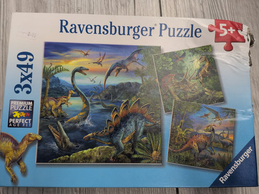 Puzzle Ravensburger dinosaures 3x49 pièces 5 ans et plus