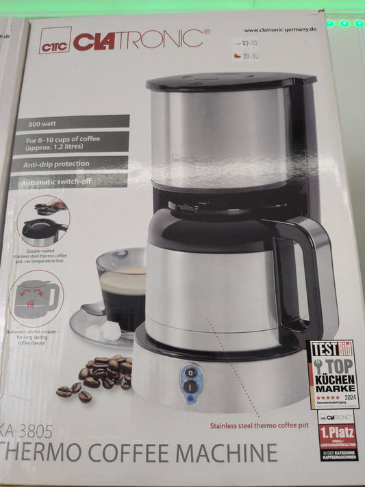 Clatronic KA 3805 - Thermo-Kaffeeautomat inox / noir
