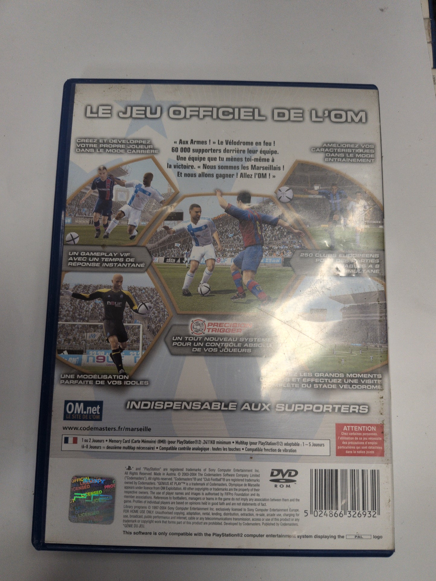 Club Football 2005 : Olympique de Marseille – Jeu PS2 PAL
