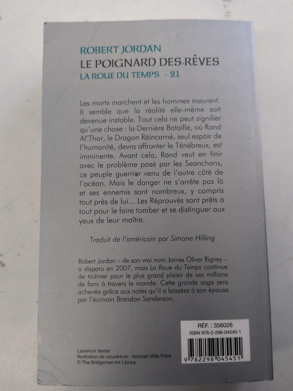 Le Poignard des rêves – La Roue du Temps, tome 21 – Robert Jordan – quatrième de couverture