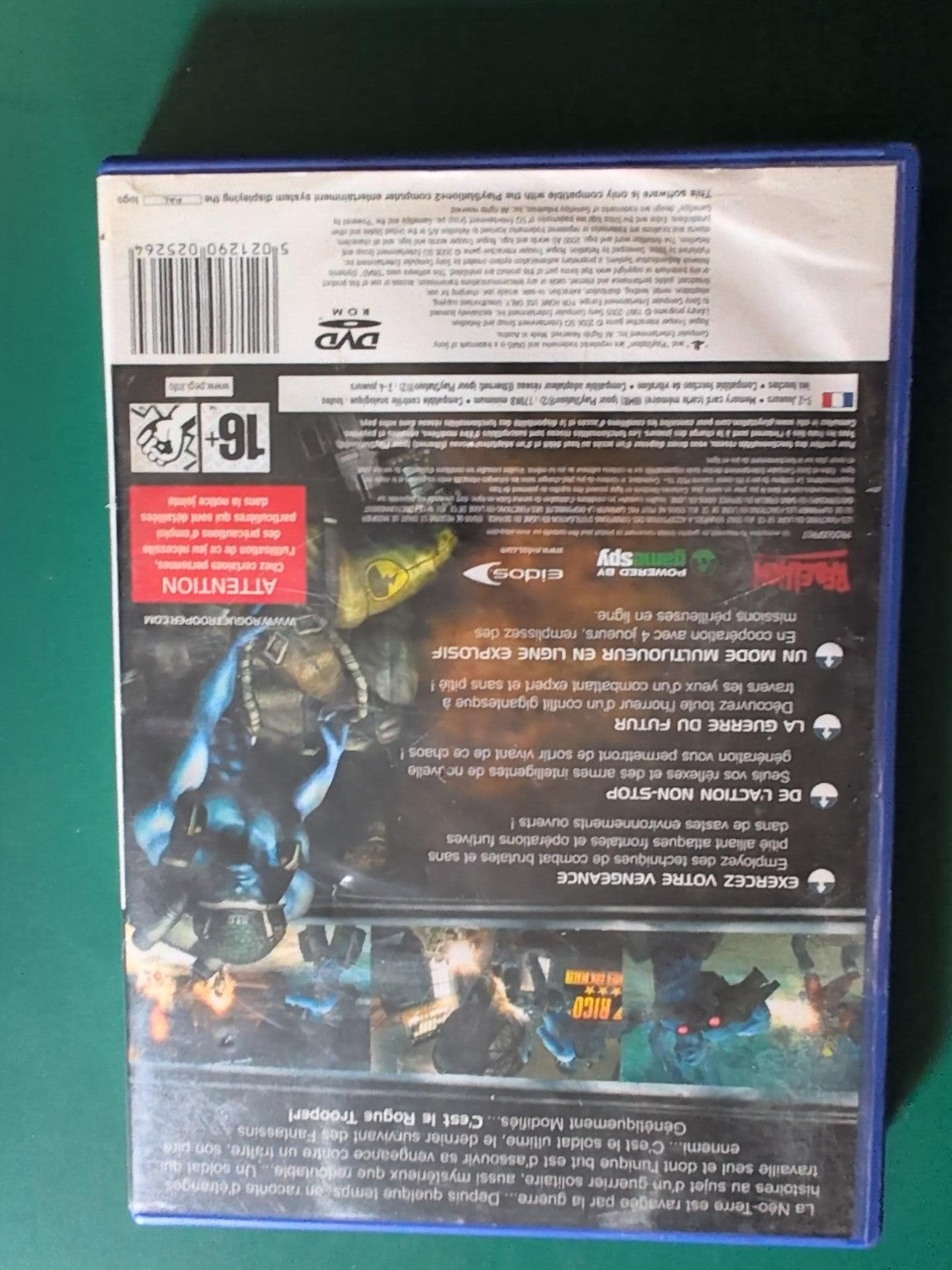 Rogue Trooper PS2 PAL - face arrière