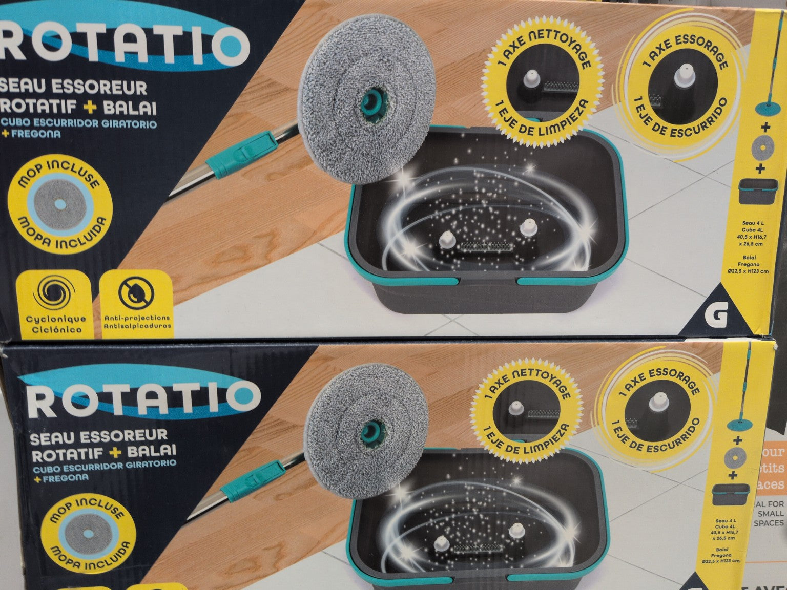 Seau essoreur rotatif avec balai Rotatio
