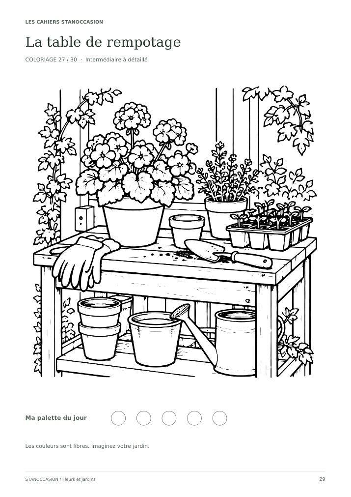 Extrait réel 3 : Coloriages fleurs et jardins adultes - 30 dessins PDF