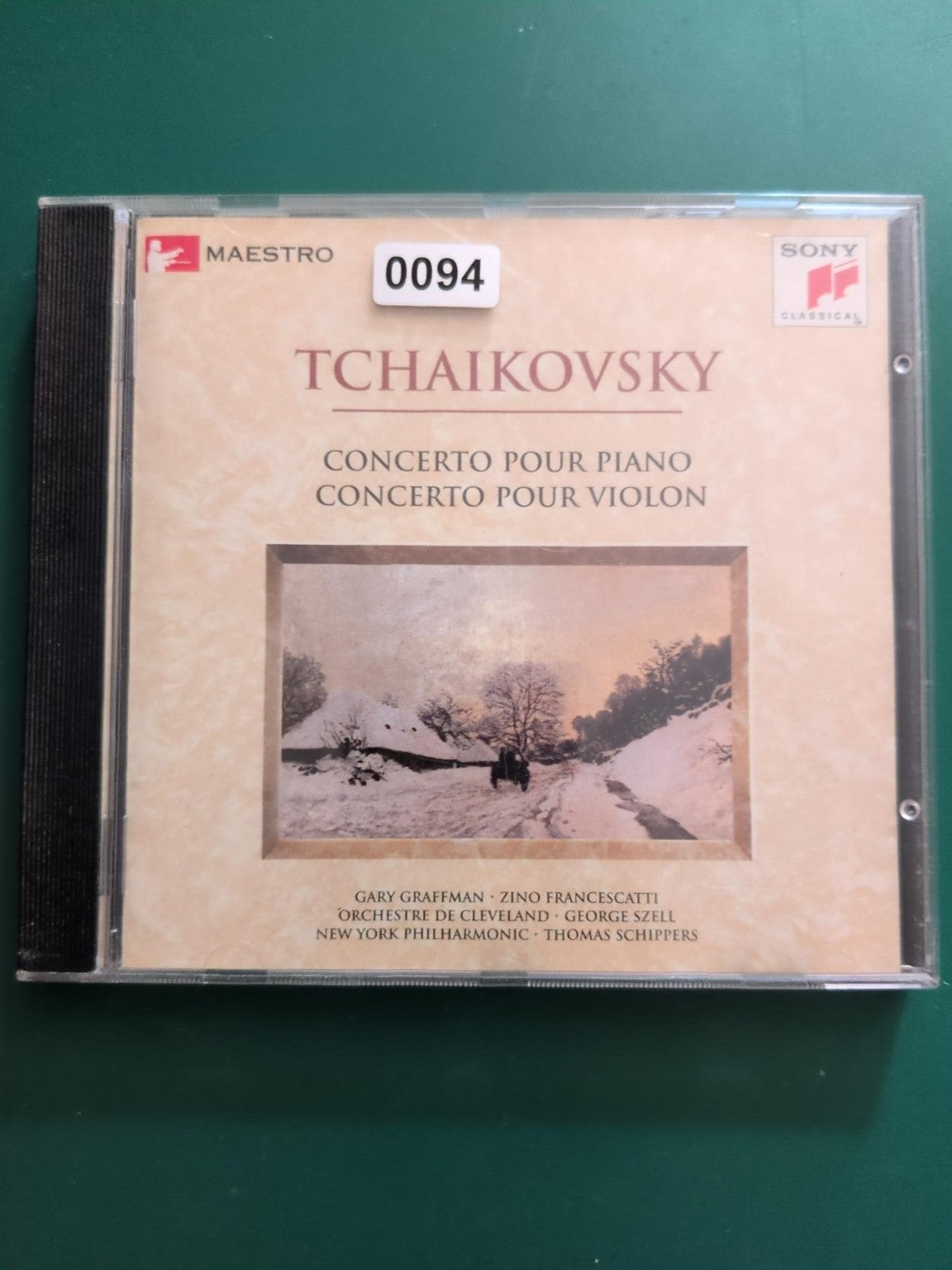 Tchaïkovski – Concerto pour piano et concerto pour violon – CD Sony Classical, face avant