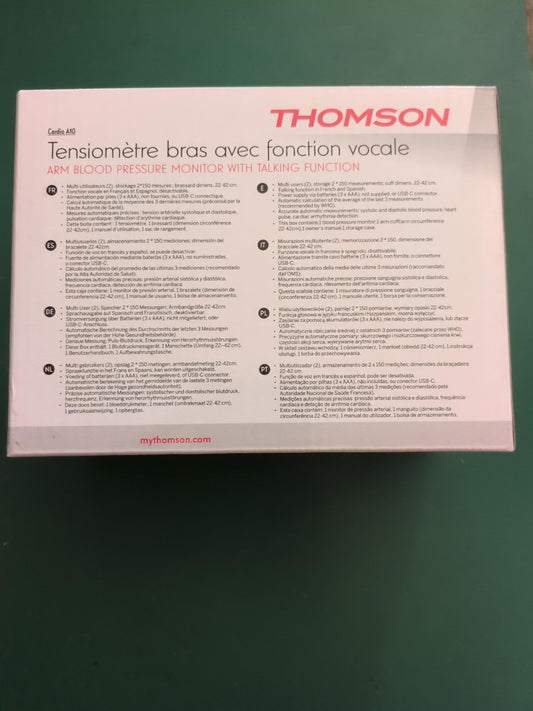 Tensiomètre Thomson Cardio A10 - caractéristiques multilingues