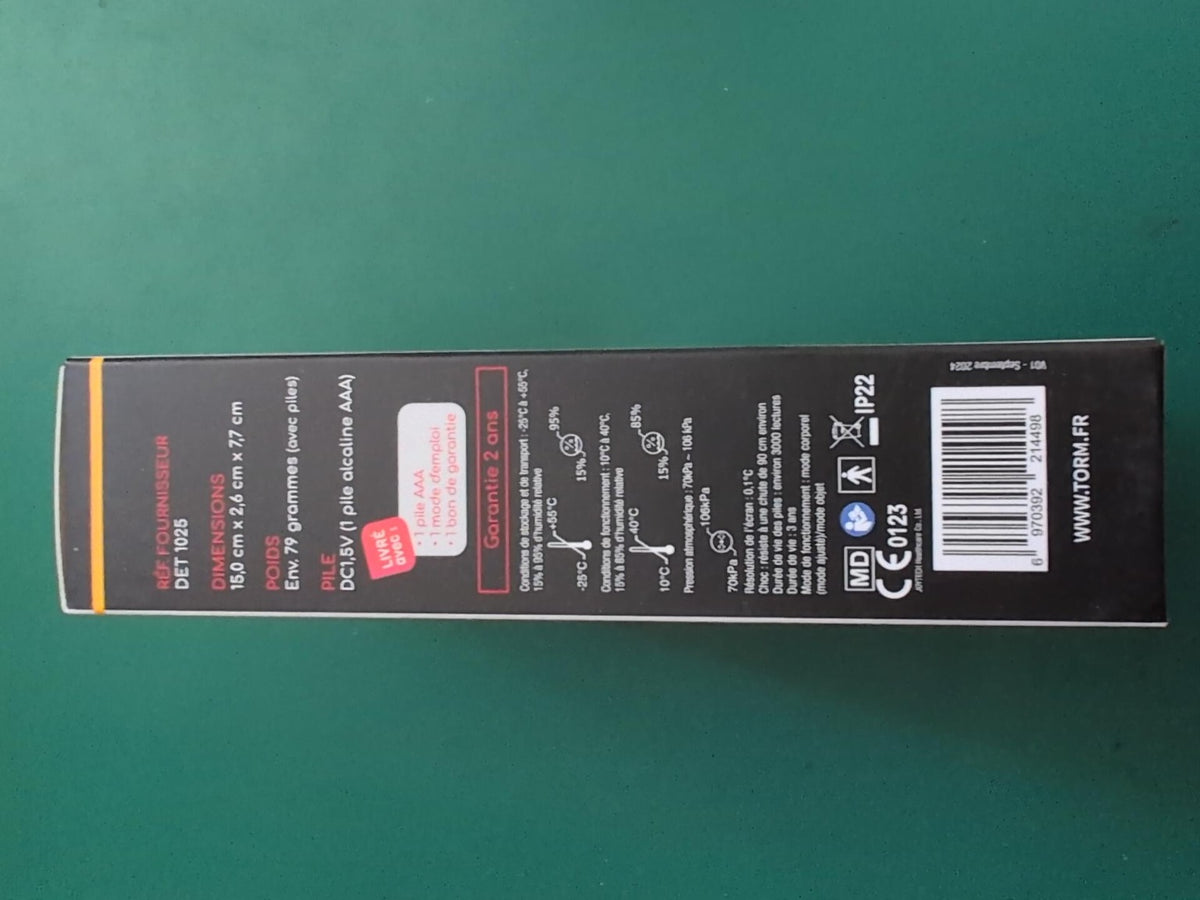 Thermomètre auriculaire TORM A03 Cooper - caractéristiques et code-barres
