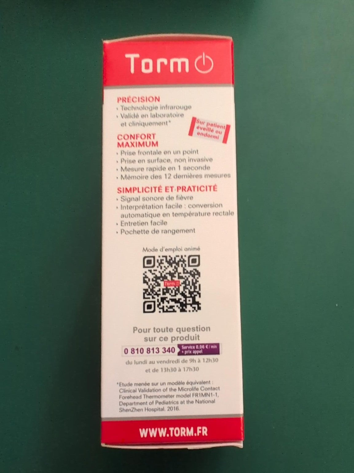Thermomètre frontal TORM F04 Cooper - précision et fonctionnalités