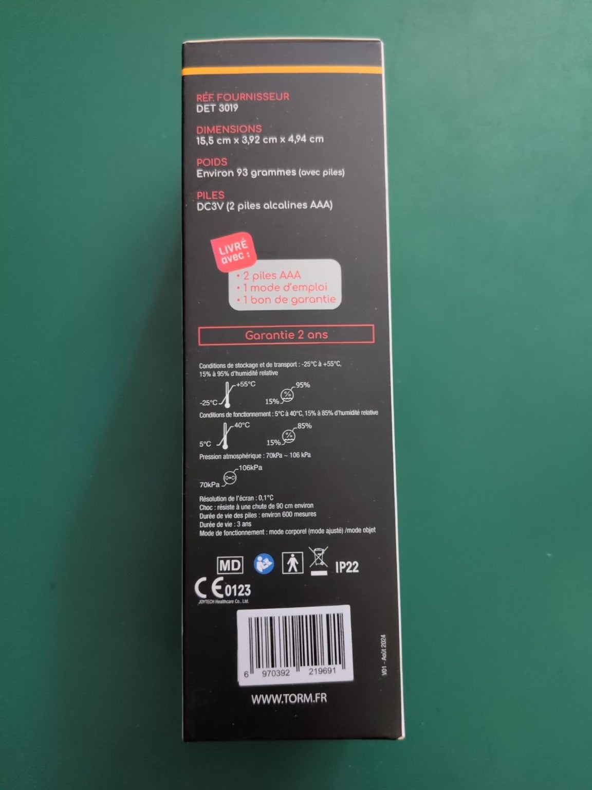 Thermomètre TORM Flash 02 Cooper - référence et code-barres
