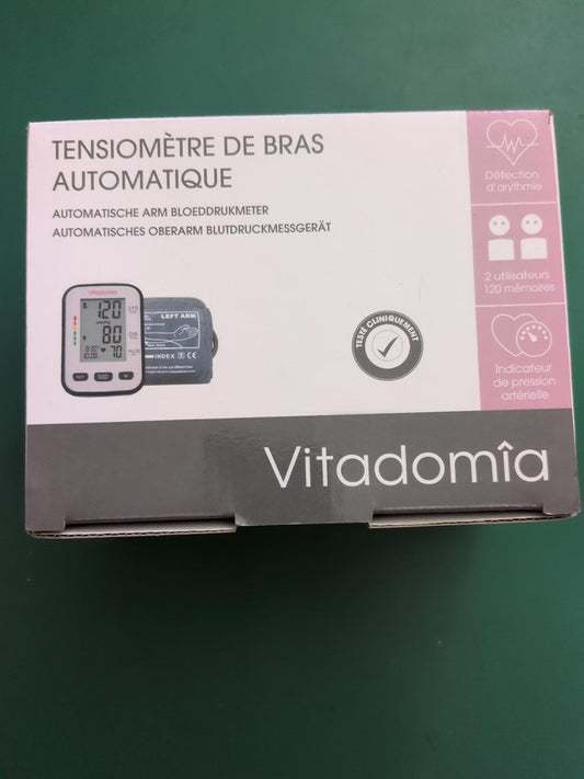 Tensiomètre de bras automatique Vitadomia neuf - face de la boîte