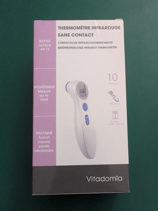 Thermomètre infrarouge sans contact Vitadomia - boîte face avant