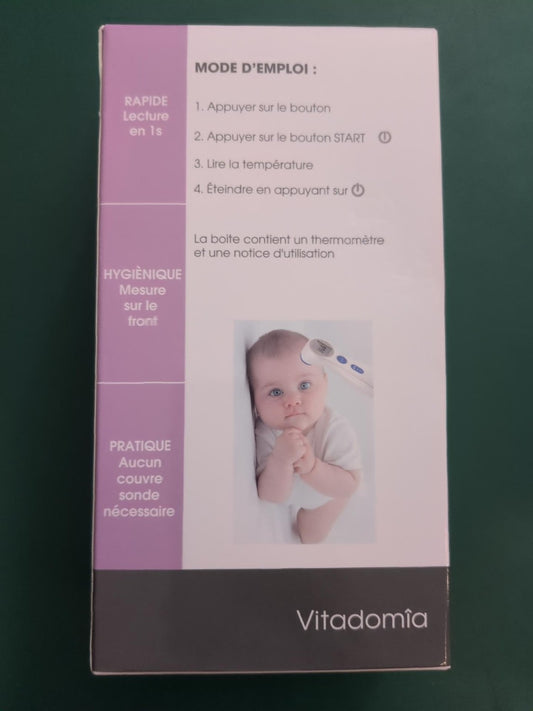 Thermomètre infrarouge sans contact Vitadomia - boîte face arrière